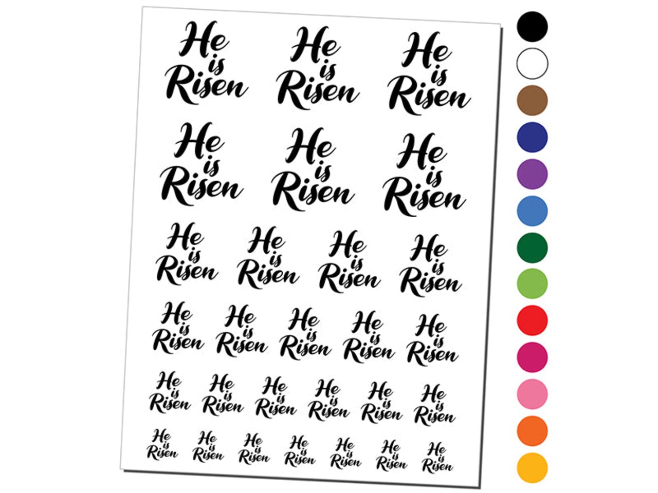 He is Risen Religious Easter Christian Temporary Tattoo Water Resistant Fake Body Art Set Collection